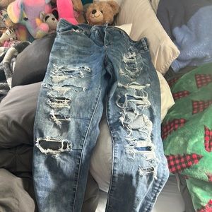 american eagle next level stretch ripped jeans w patches-comes w patches!